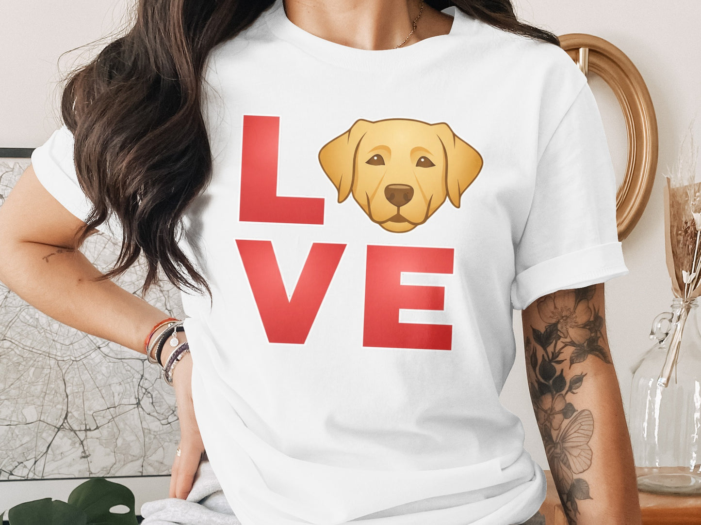 Love Dog Emoji Graphic Tee Cute Casual Wearable product type