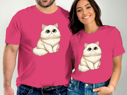 Matching Cat Art T-Shirts With Cute Kitten Design