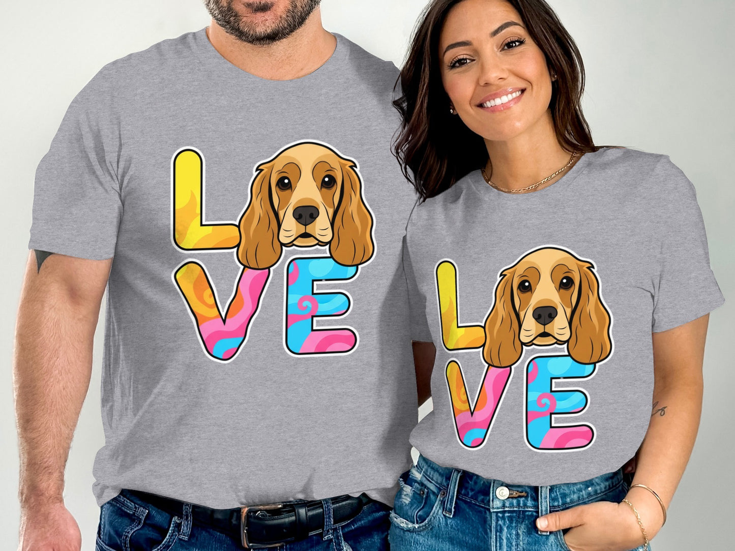Colorful Cute Dog Love Graphic Tee Shirt product type