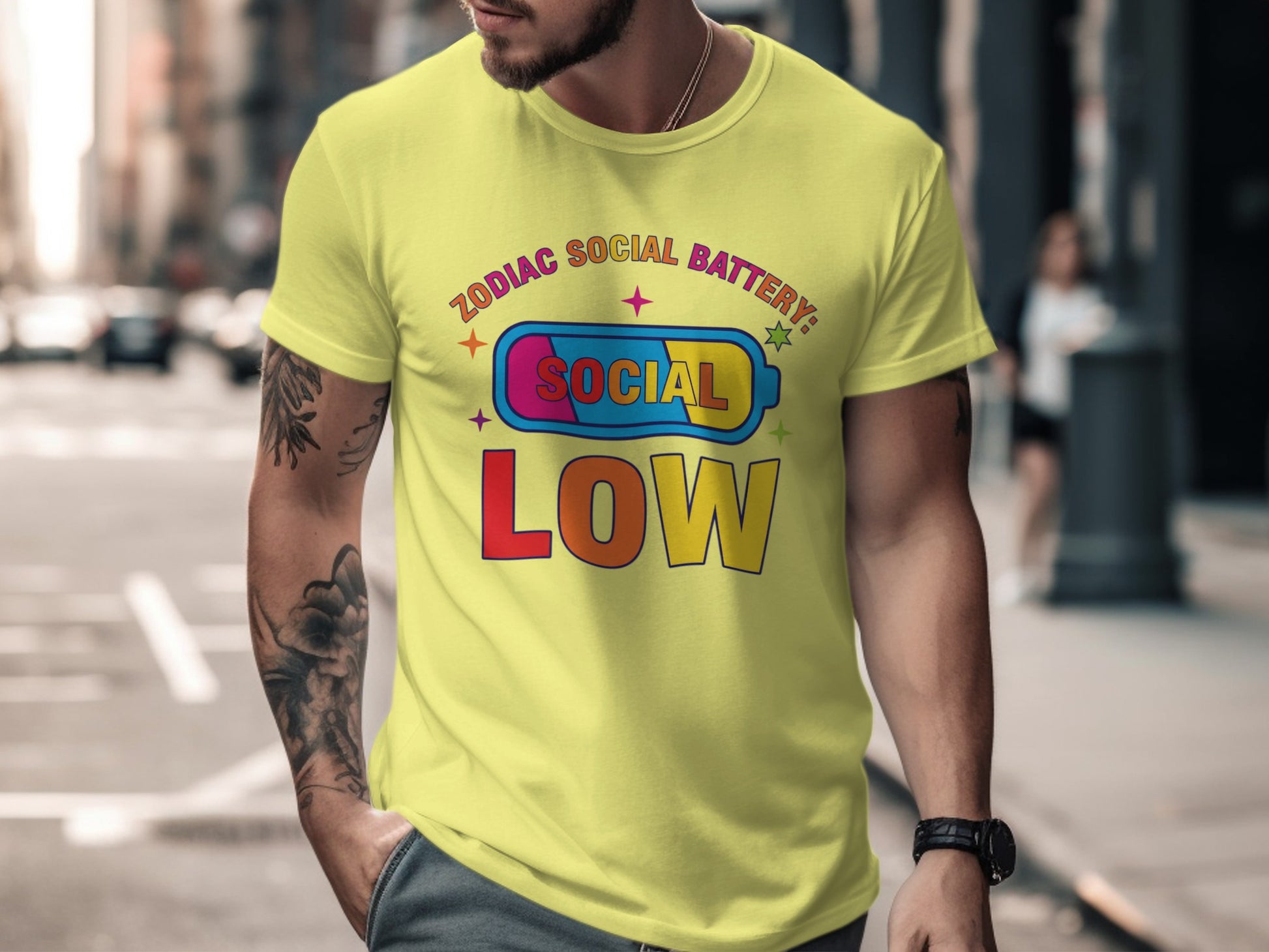 Zodiac Social Battery Low Graphic T-shirt