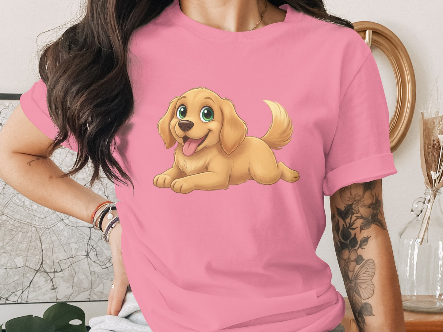 Cute Cartoon Golden Puppy Graphic T-Shirt product