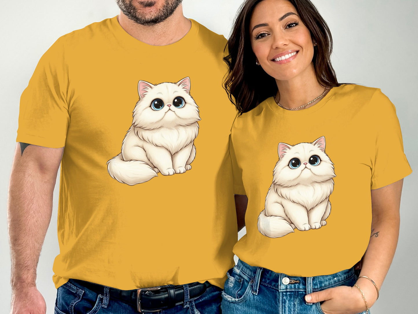 Matching Couples Kitten Design T-shirts Set