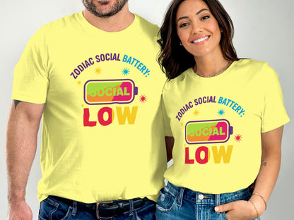 Zodiac Social Battery Low Graphic Tee Product