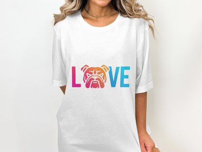 Colorful Love Bulldog Graphic T-shirt product