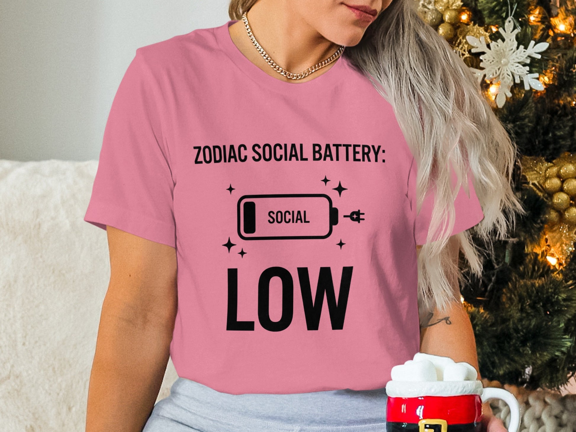 Zodiac Social Battery Low Graphic T-Shirt Product