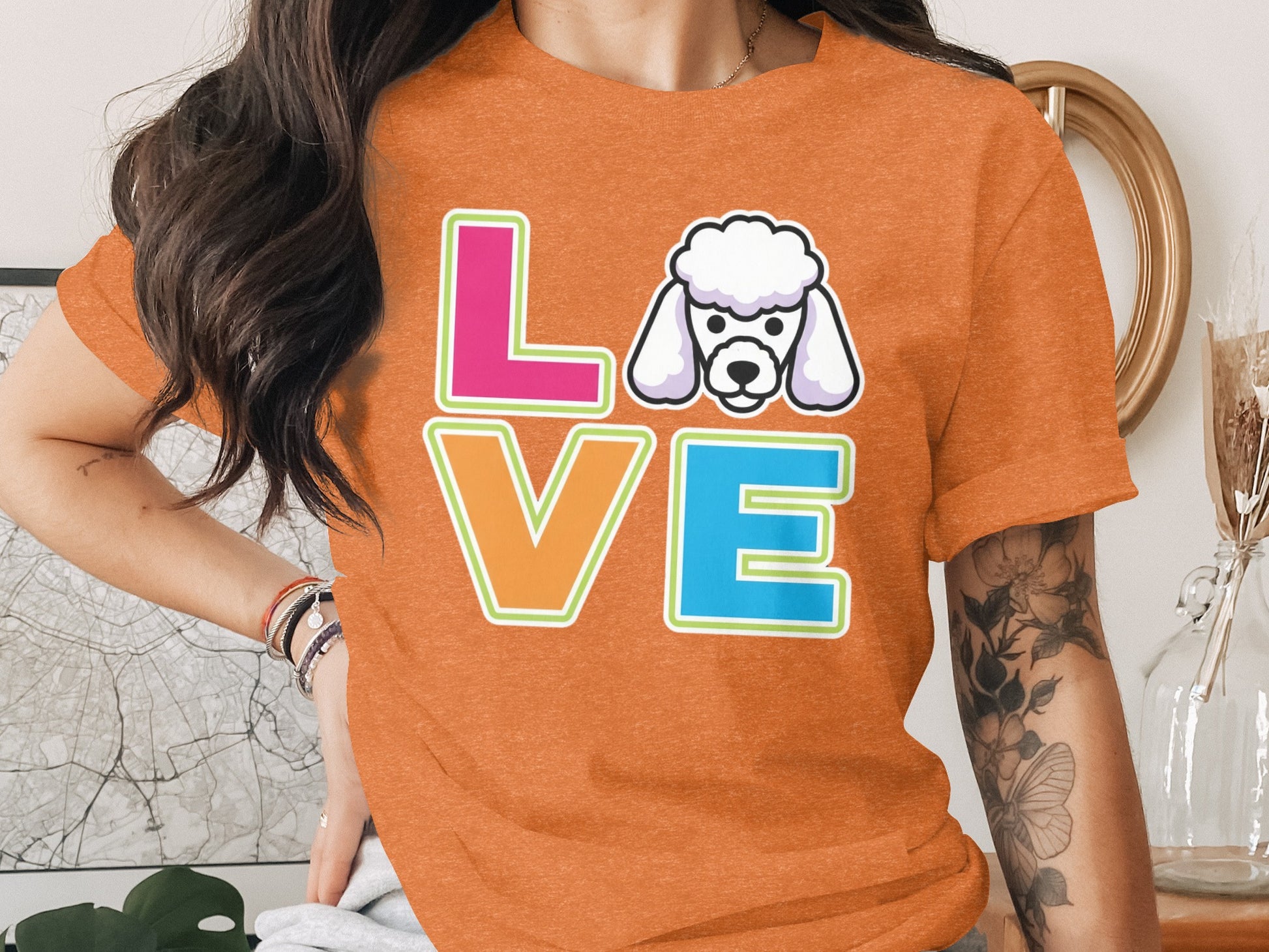 Colorful Love Poodle Graphic Women's T-shirt product