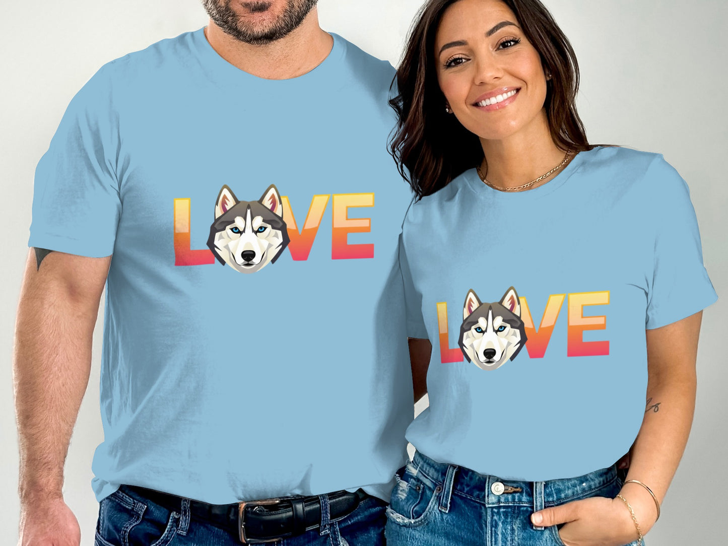 Colorful Husky Love Graphic Design T-Shirt product