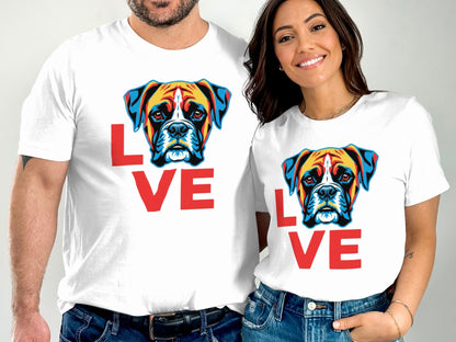 Colorful Boxer Dog Love Design T-Shirt product type