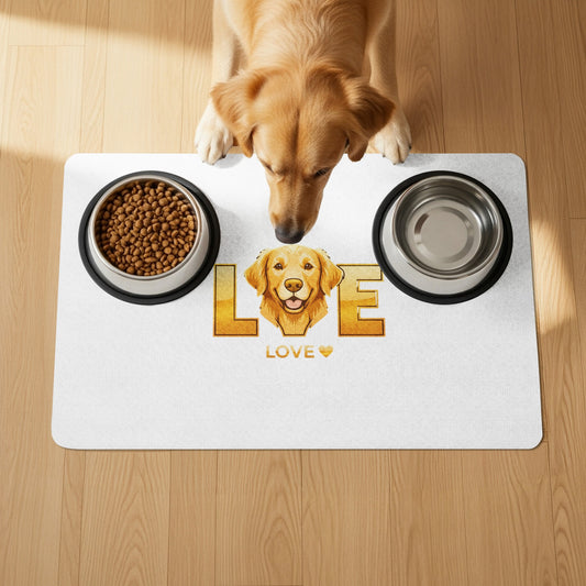 Golden Retriever LOVE Pet Food Mat product type