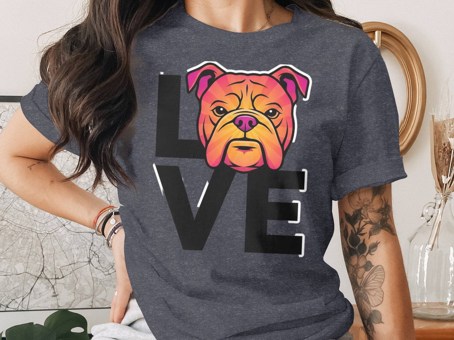 Love Bulldog Graphic Tee Shirt Shirt product