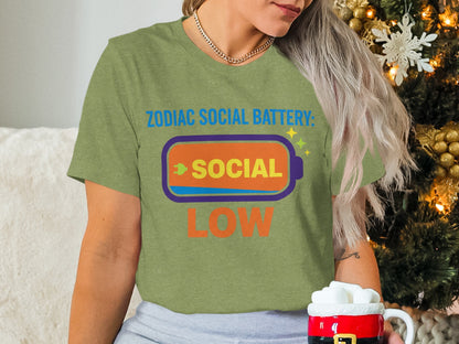 Zodiac Social Battery Low Graphic Tee