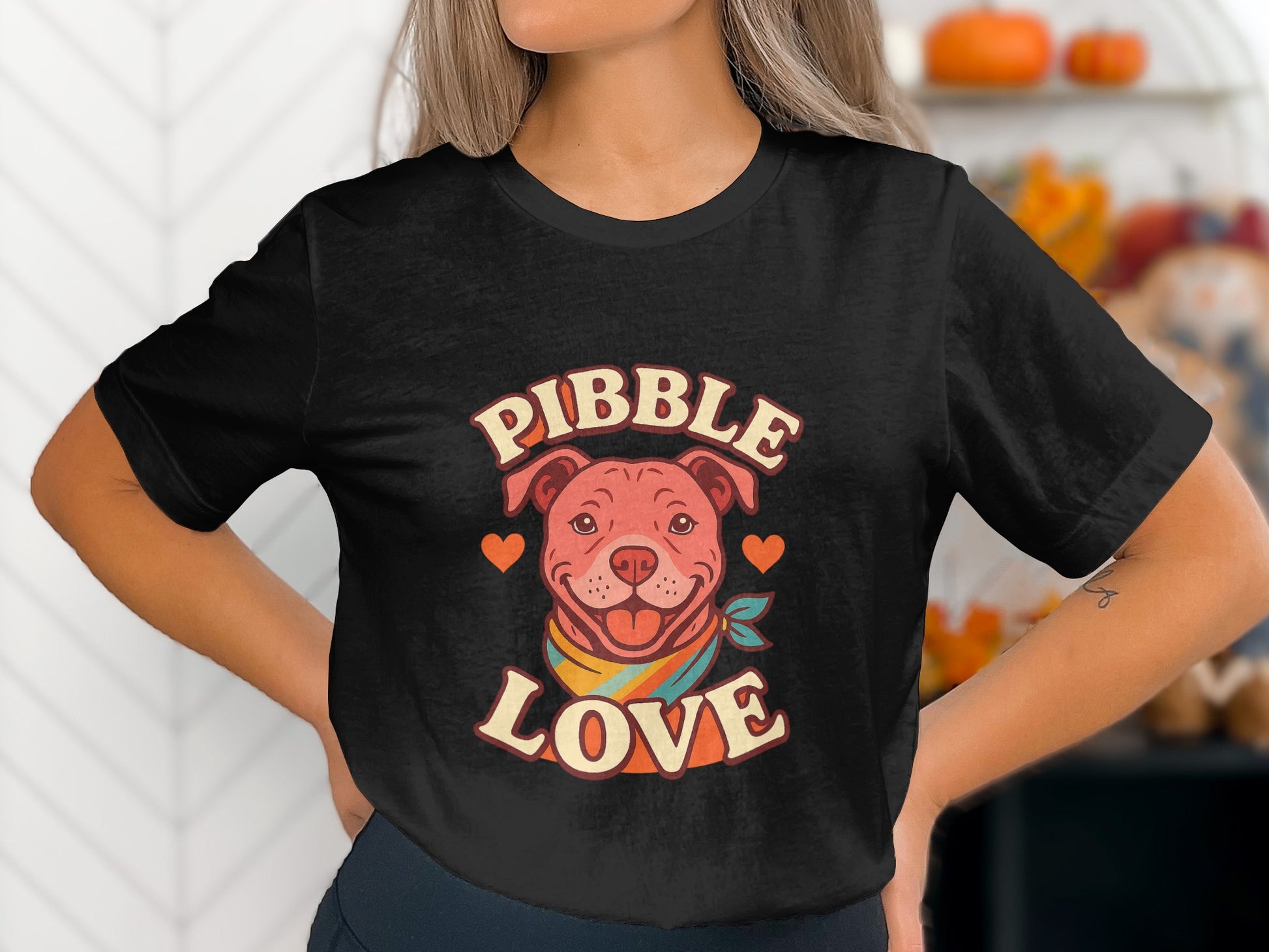 Adorable Pibble Love Graphic Tee Shirt product type