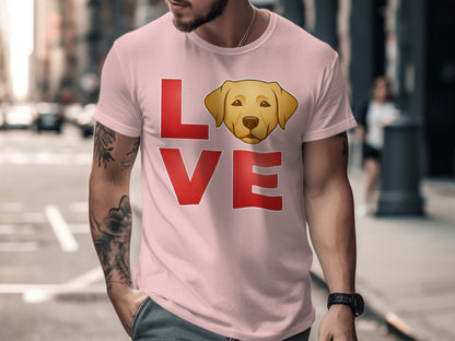 Cute Love Dog Graphic Pink T-Shirt Novelty Gift product