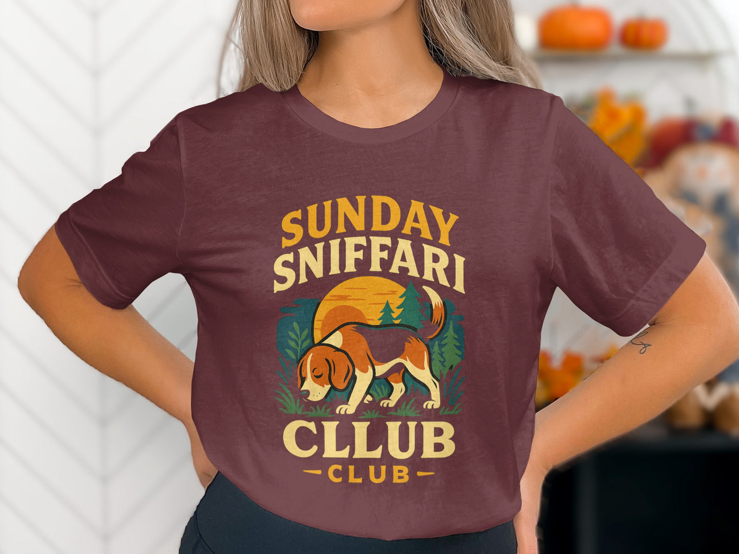 Sunday Sniffari Club Maroon T-Shirt product type