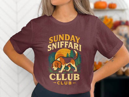 Sunday Sniffari Club Maroon T-Shirt product type