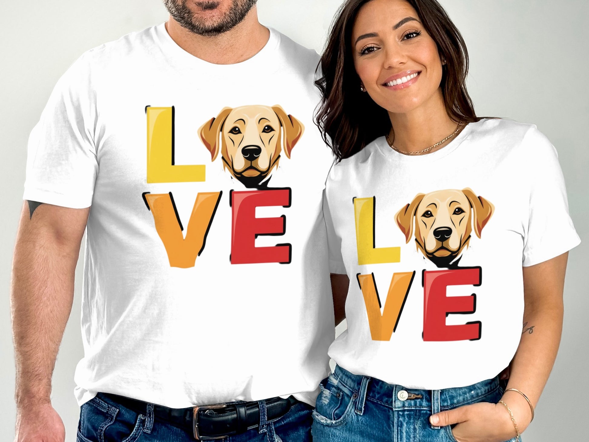 Love Dog Themed Matching Couples T-Shirt product type