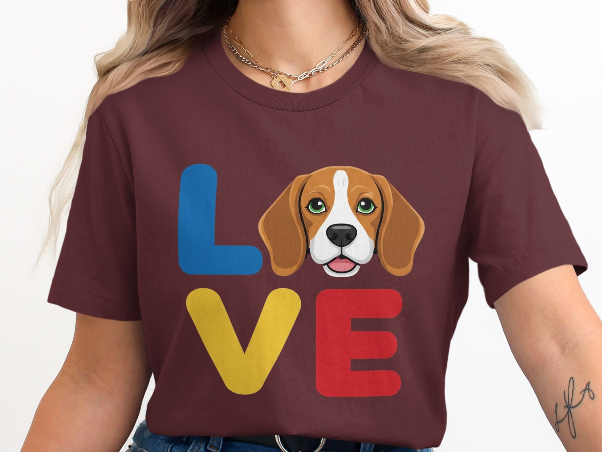 Love Beagle Graphic Tee Adorable Dog Print product