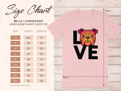 Cute Bulldog Face Love Design T-Shirt product