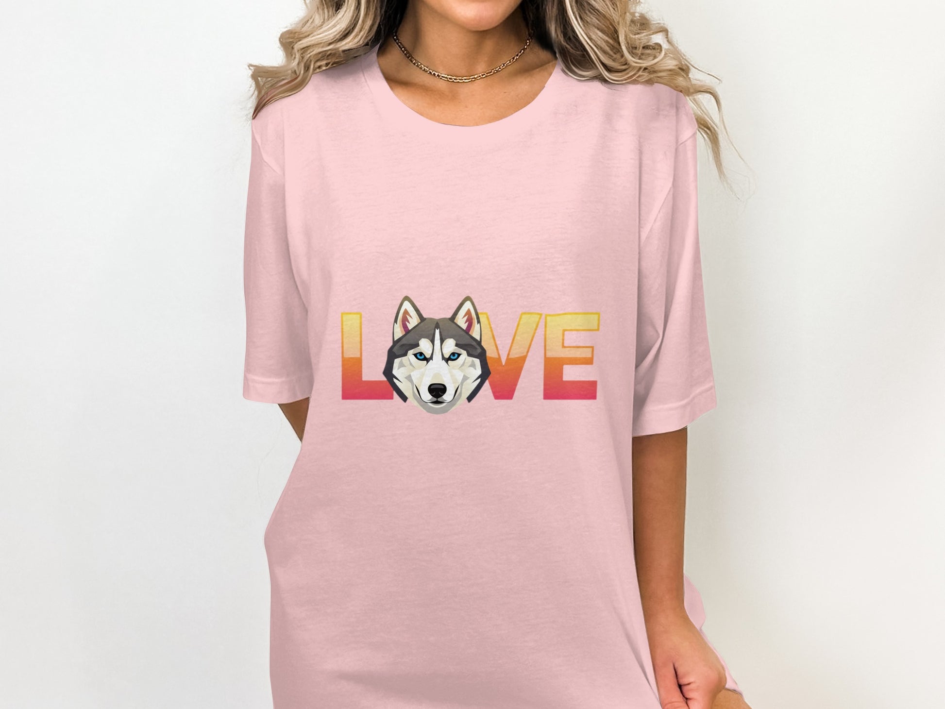 Love Graphic Husky Design Oversized Shirt product