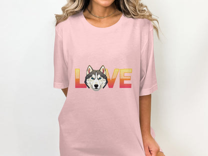 Love Graphic Husky Design Oversized Shirt product