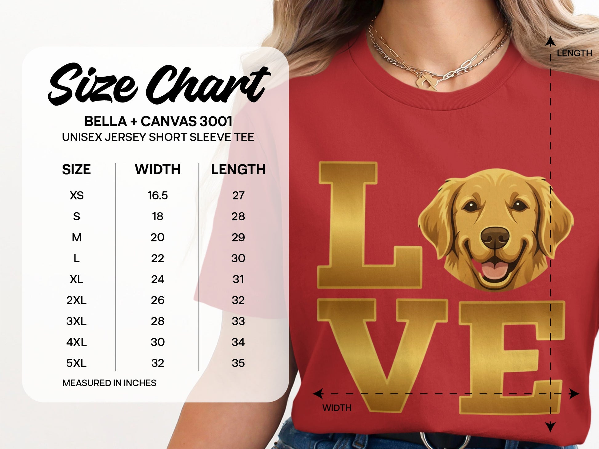 Cute Golden Retriever Love Unisex Short Sleeve Product