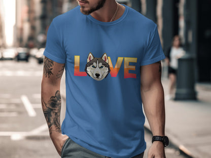 Love Husky Dog Graphic Print Tee Shirt product type