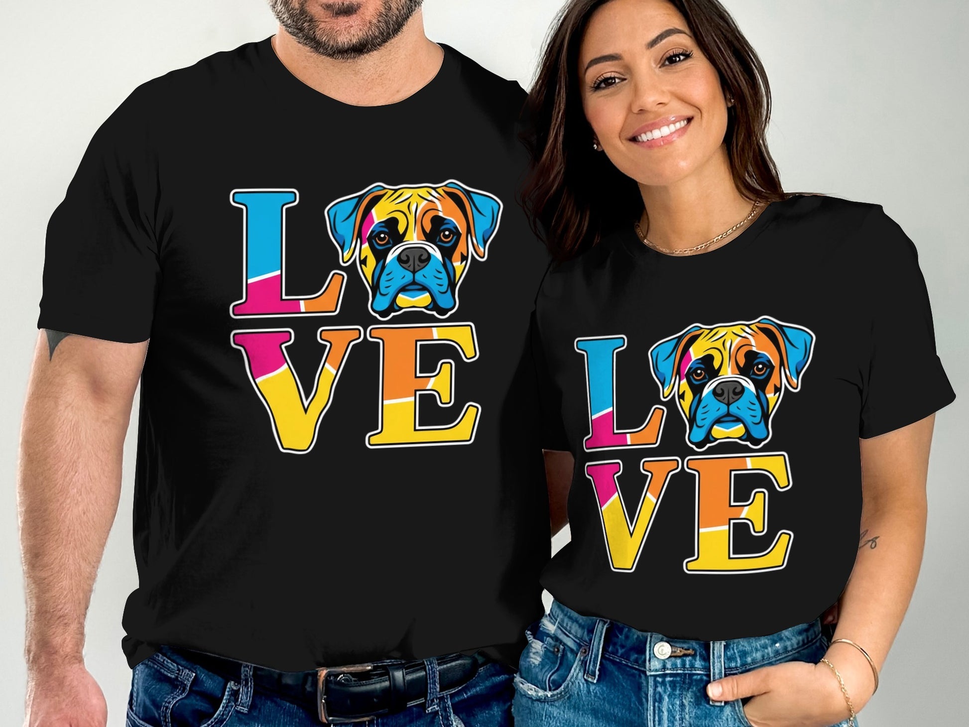 Colorful Love Boxer Graphic Printed T-shirt product