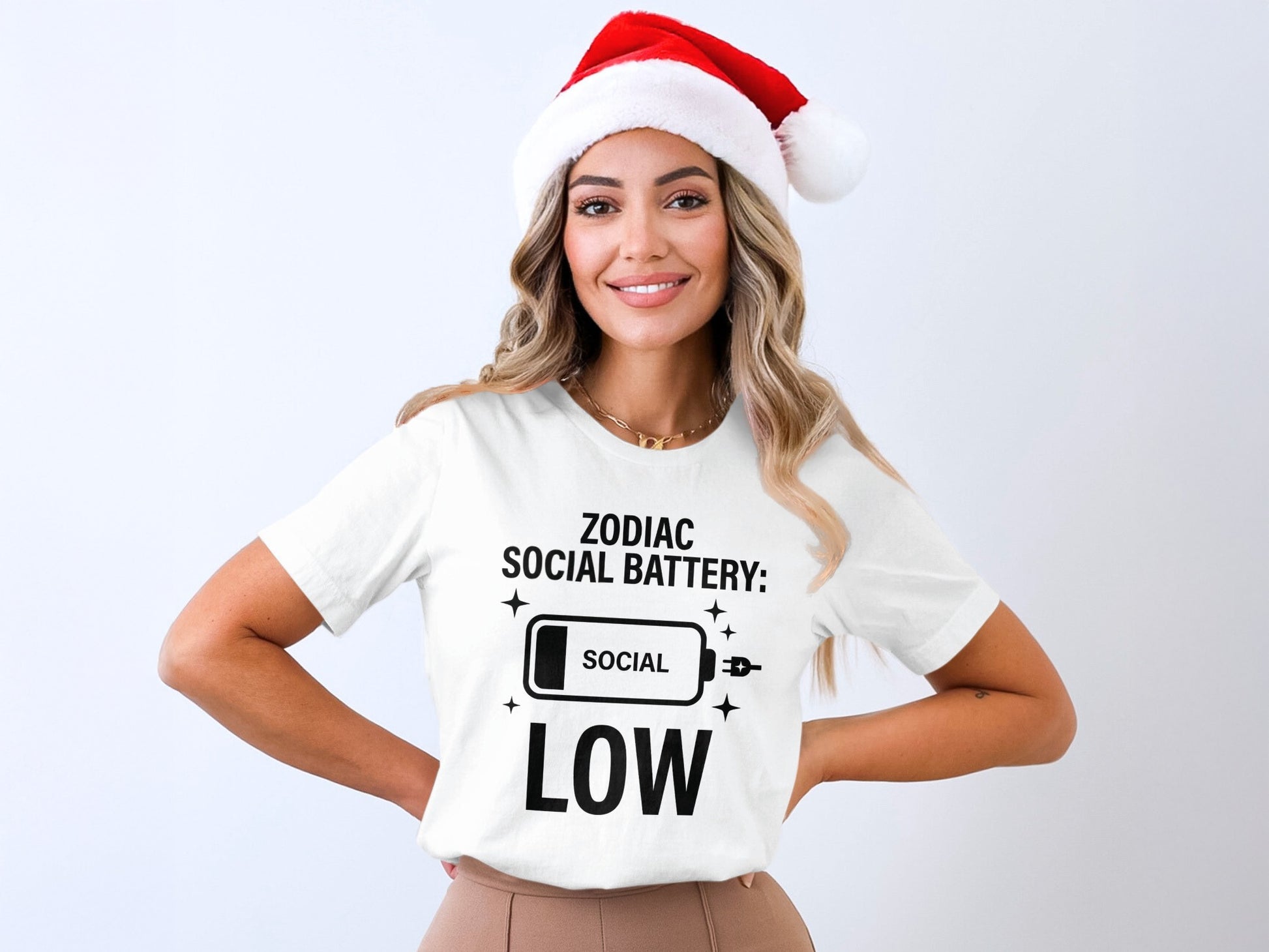 Zodiac Social Battery Low Graphic T-shirt