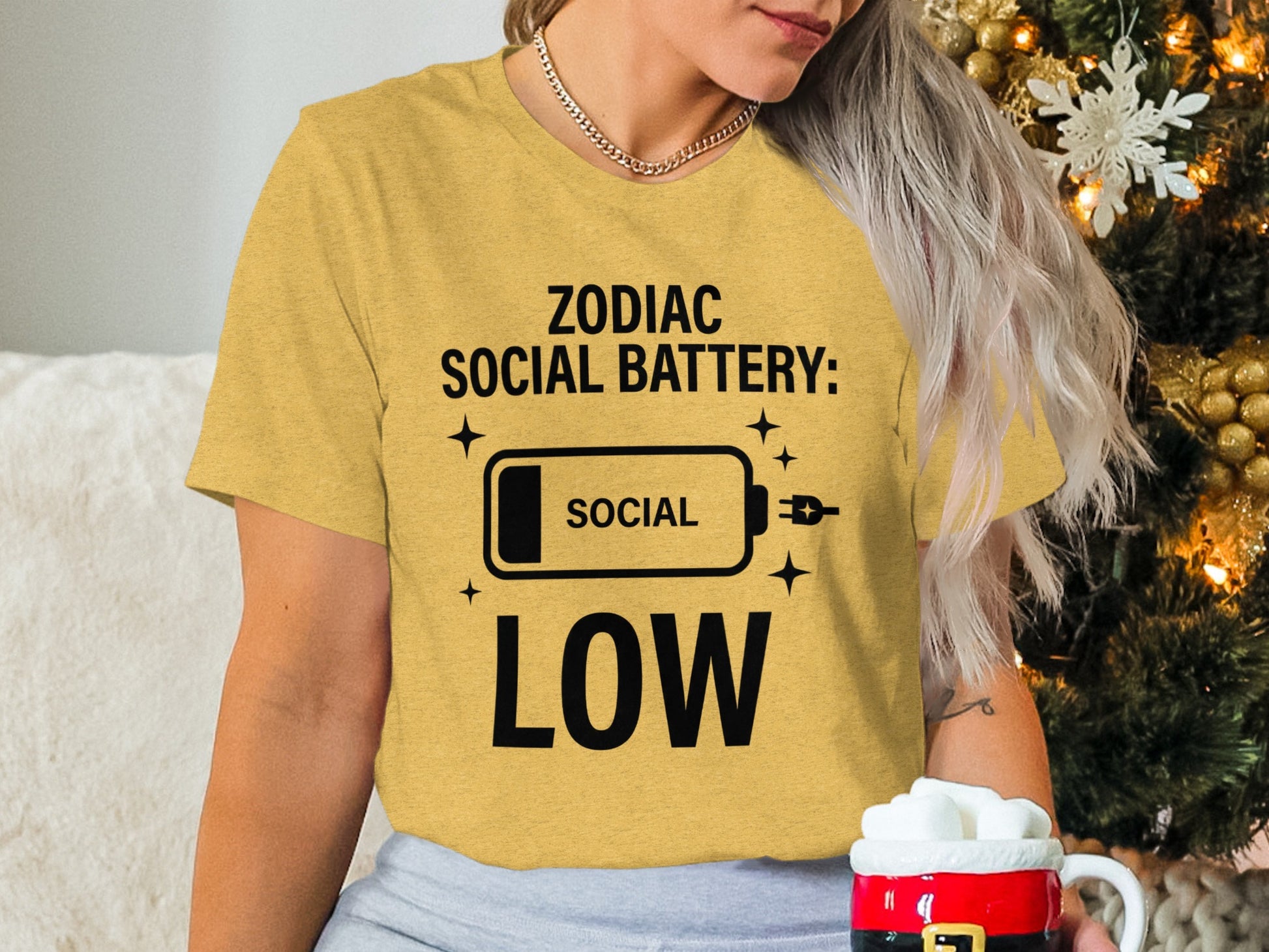 Zodiac Social Battery Low Shirt Christmas Design