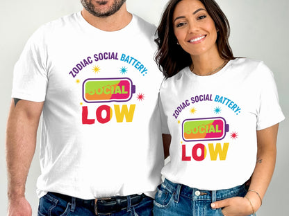 Zodiac Social Battery Low Graphic Shirt Product