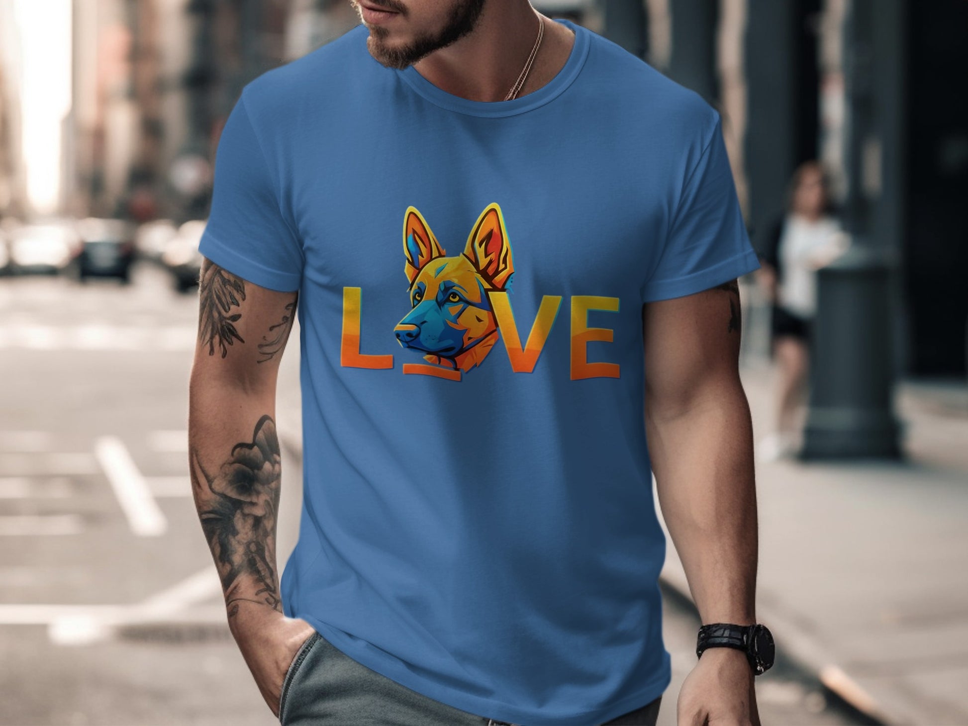 Love Dog Themed Graphic Cool Casual Tee product