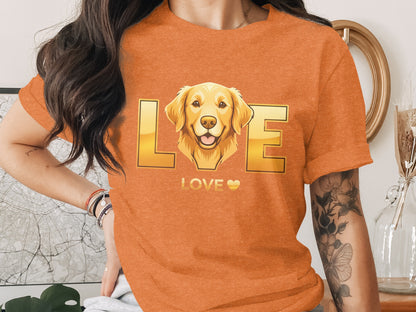 Golden Retriever Love Heart Print T-Shirt product type