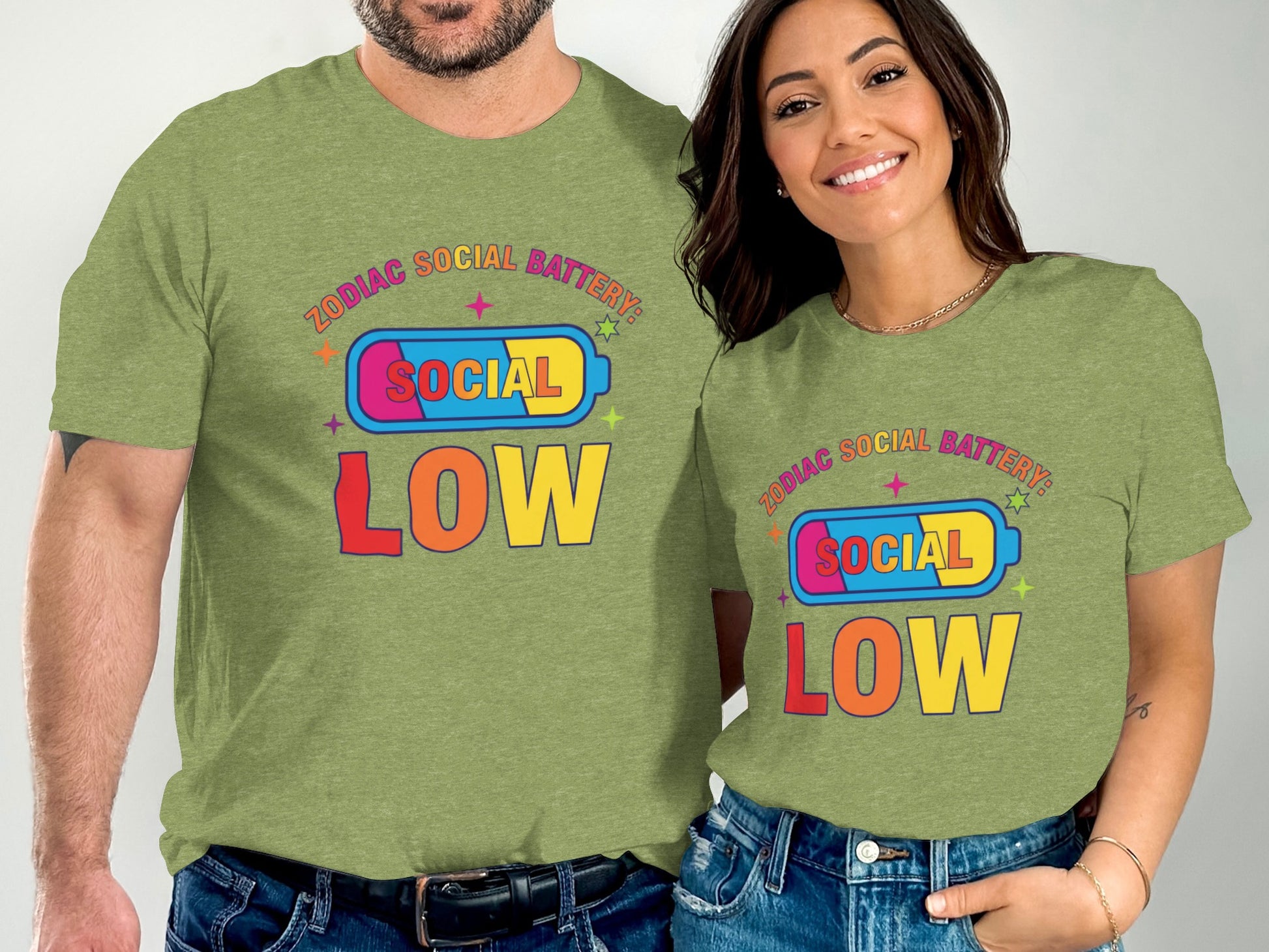 Zodiac Social Battery Low Graphic Tee