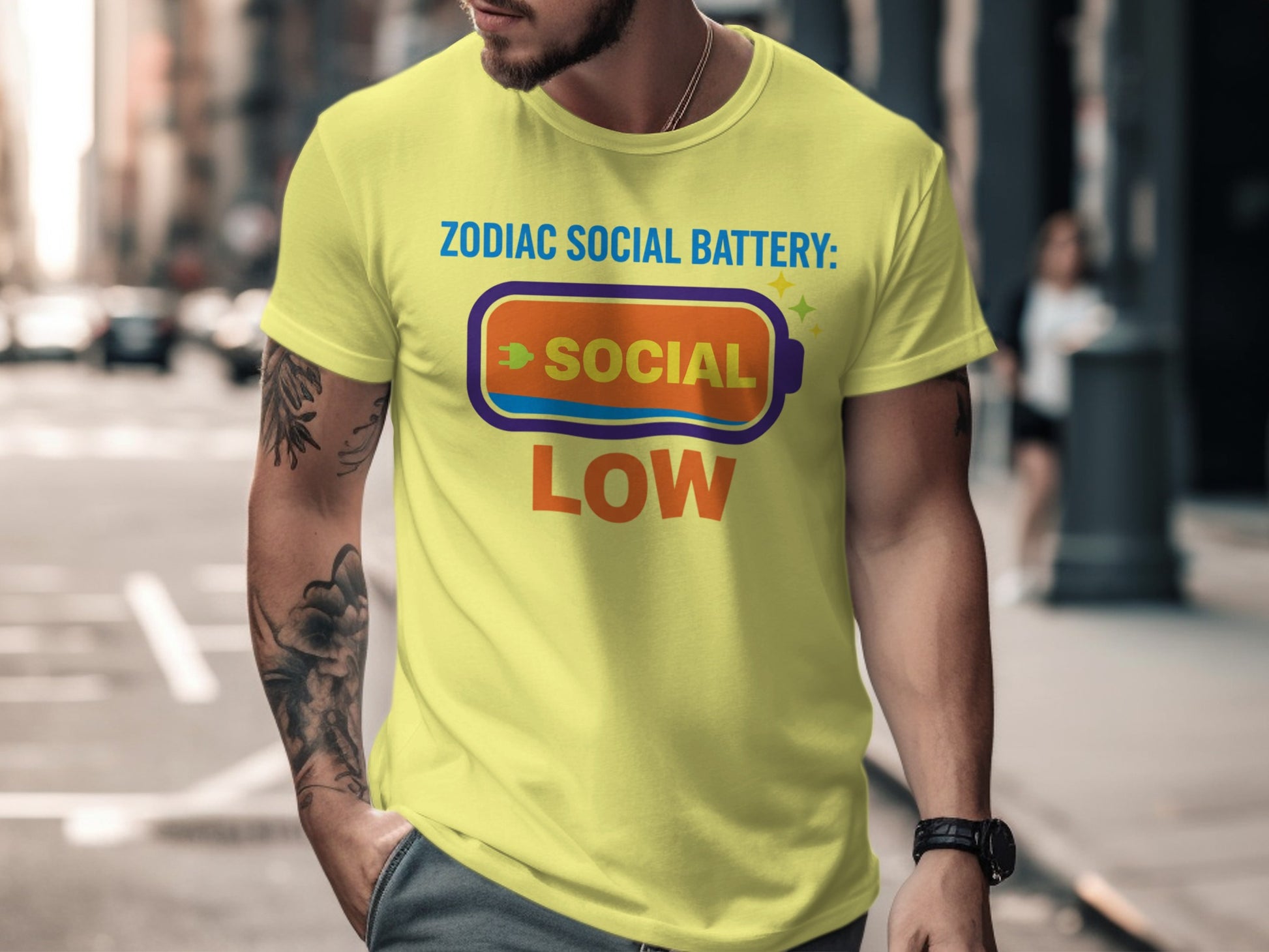 Zodiac Social Battery Social Low Graphic T-shirt