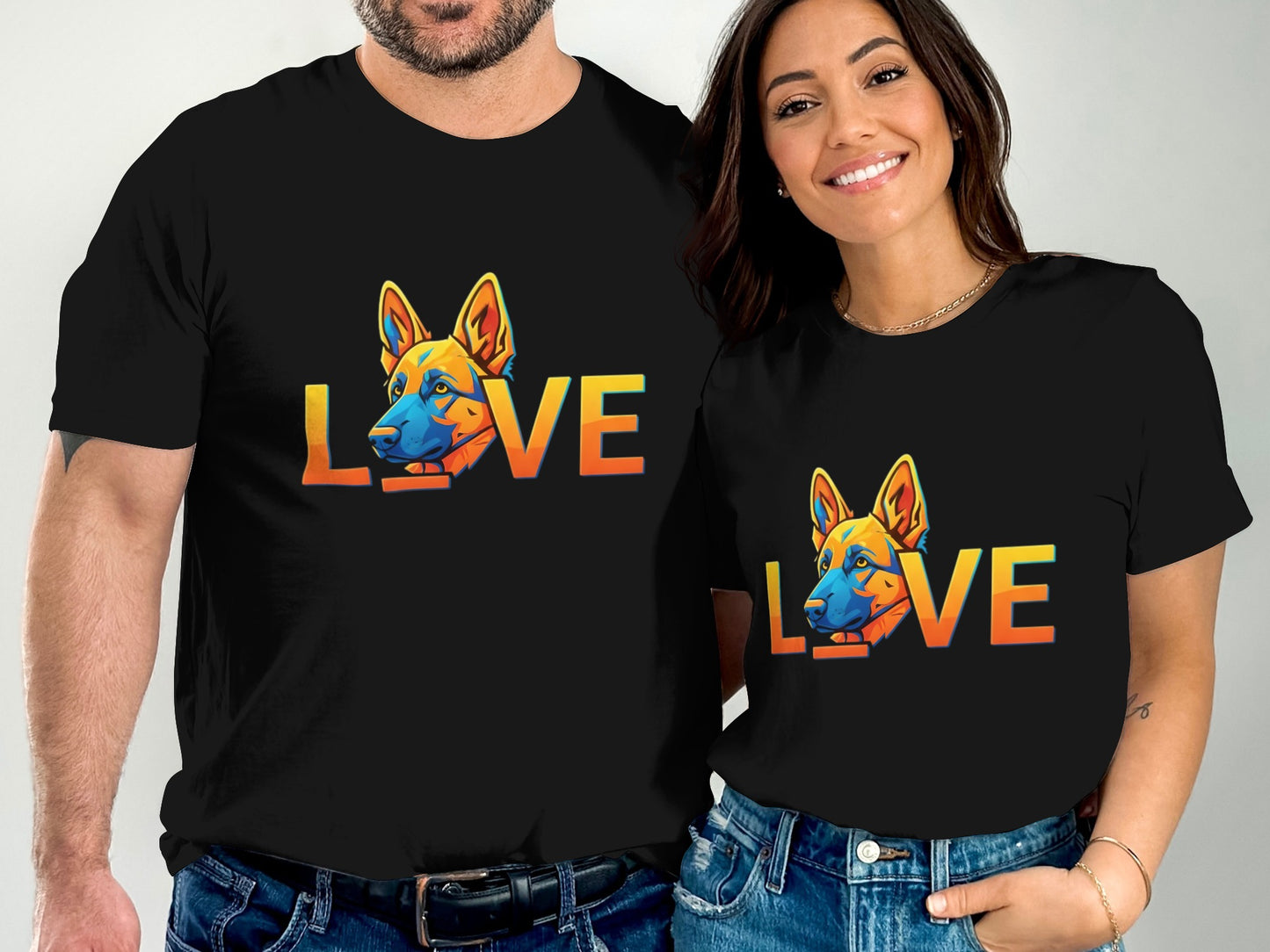 Colorful German Shepherd Love Graphic Tee product