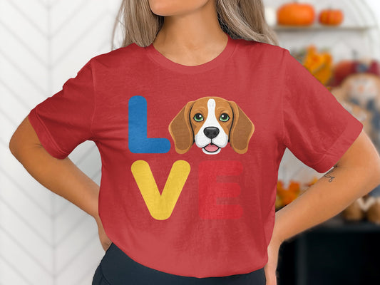 Cute Red Love Puppy Graphic Printed T Shirt product