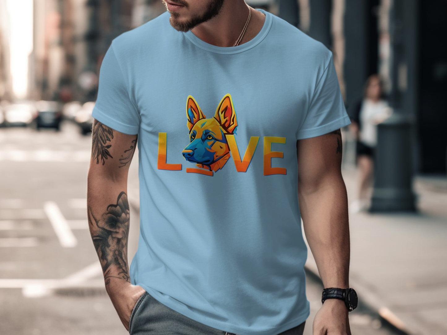 Colorful Love Dog Graphic T-Shirt Casual Wear product