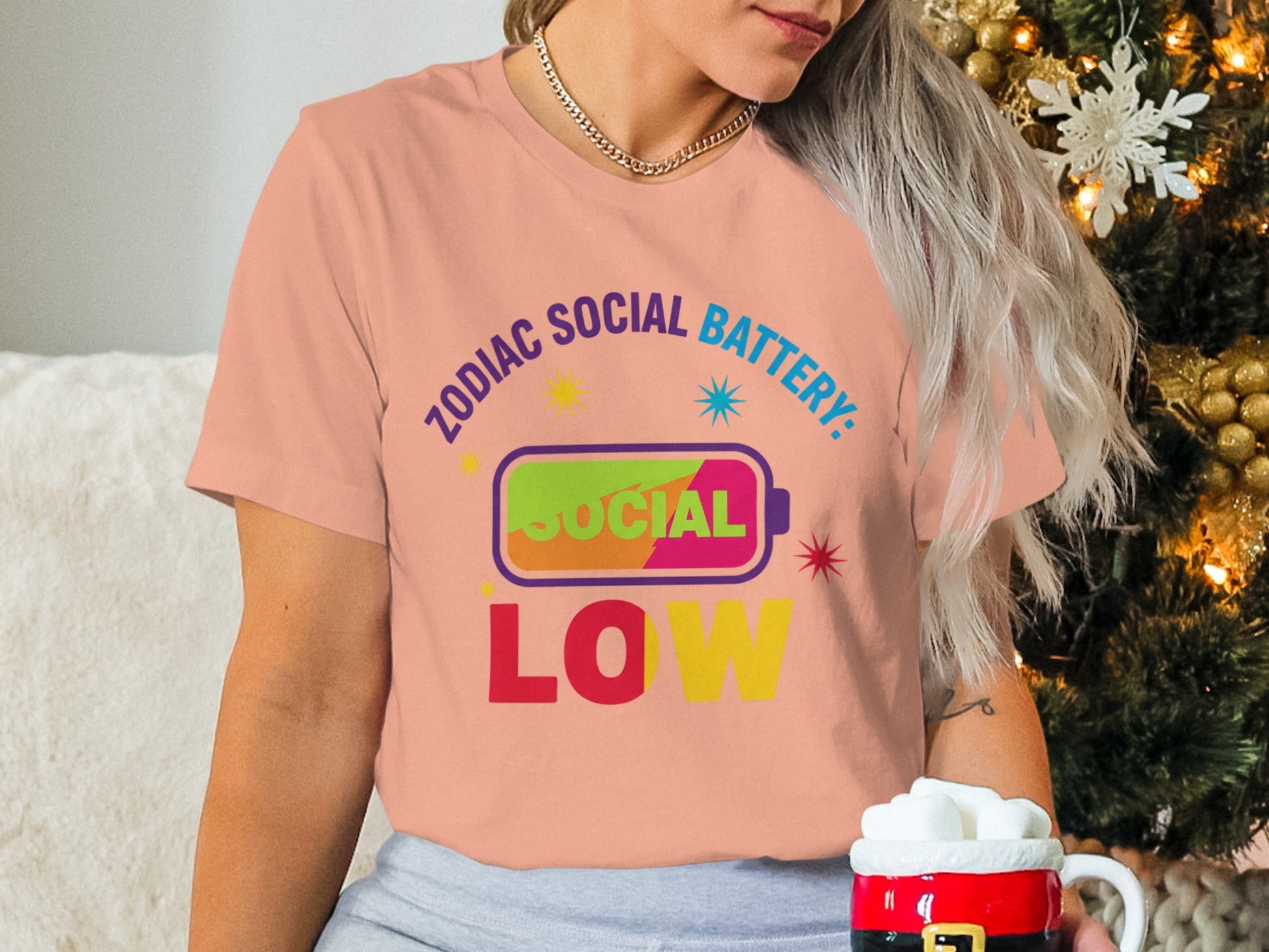 Zodiac Social Battery Low Graphic T-Shirt Product