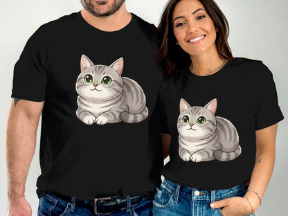 Cute Matching Cat Print T-Shirts for Couples or Friends