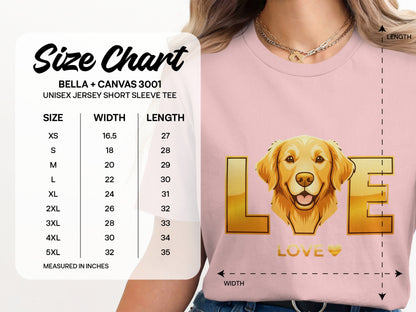 Golden Retriever Love Print Unisex Jersey Short Sleeve product