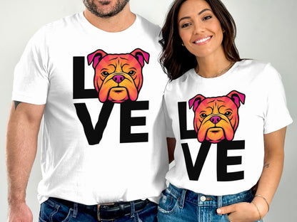 Love Bulldog Graphic Print T-shirt Casual product