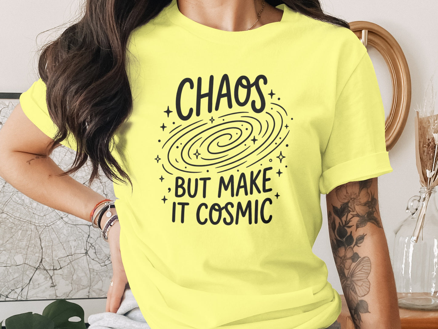 Chaos But Make It Cosmic Yellow T-Shirt