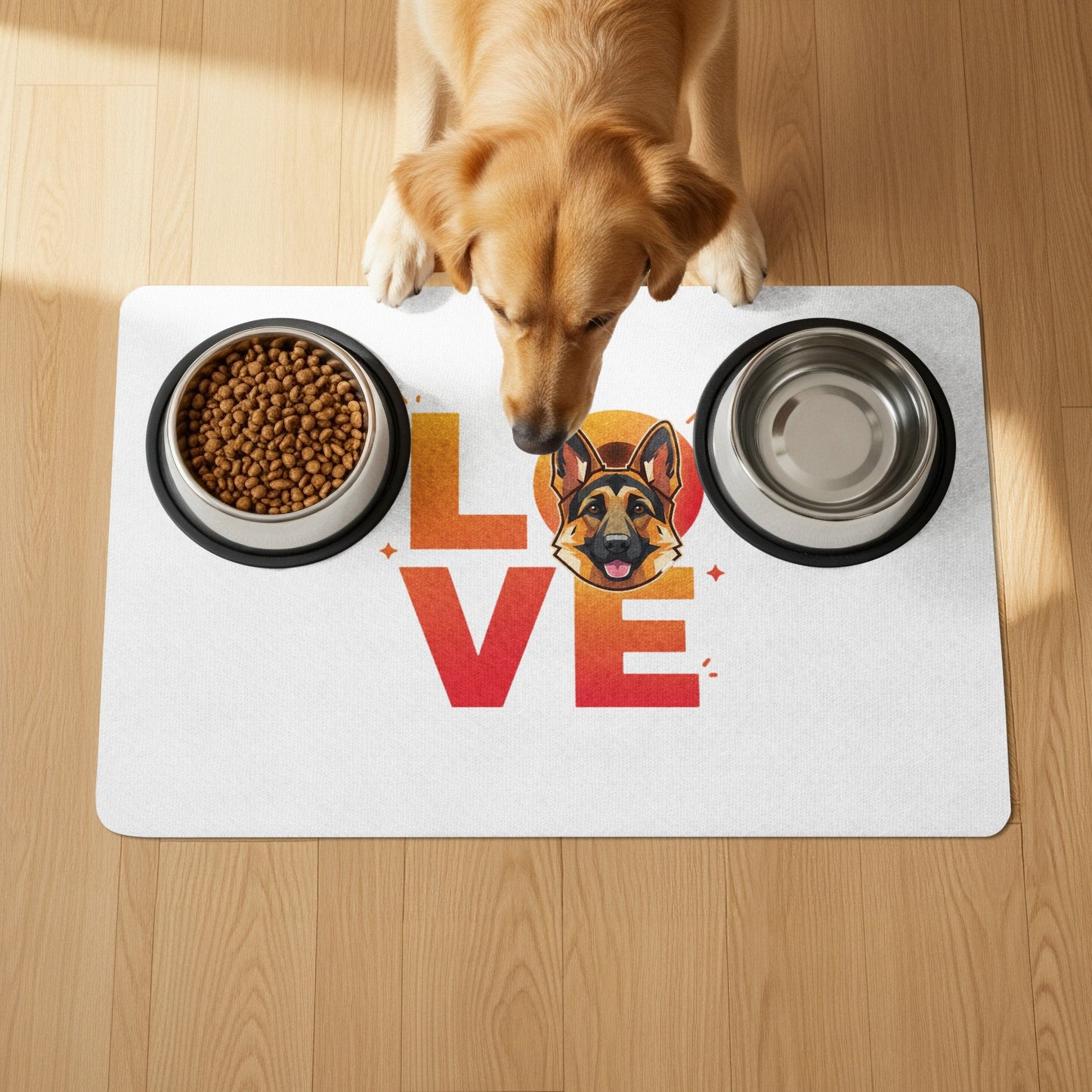 Love Pet Food Mat with German Shepherd Design product