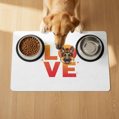 Love Pet Food Mat with German Shepherd Design product