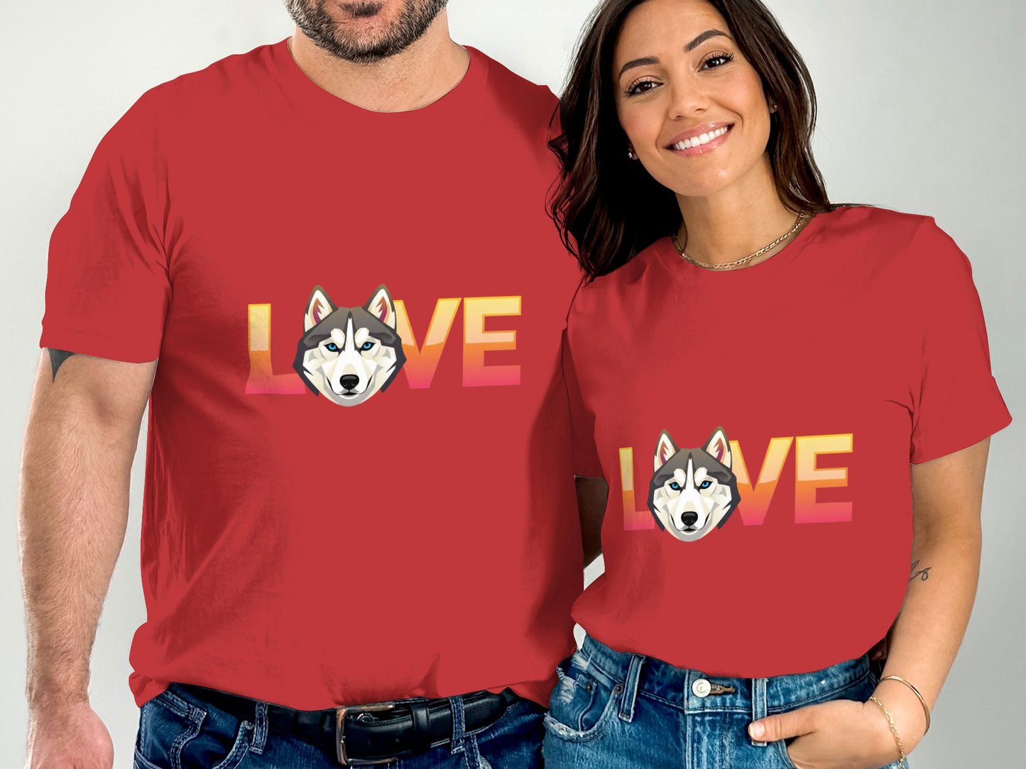 Love Husky Graphic Red Shirt Product