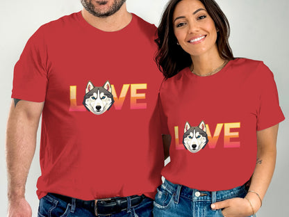 Love Husky Graphic Red Shirt Product