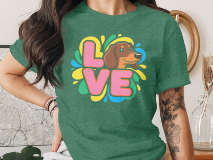 Colorful Love Dog Graphic T-Shirt product