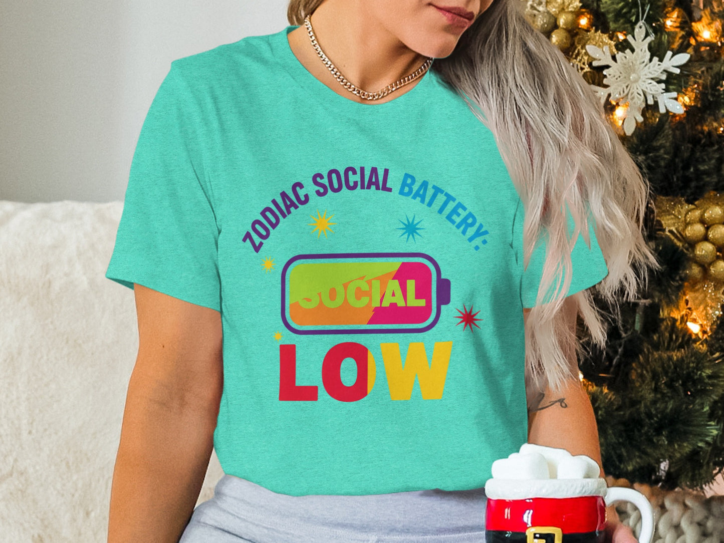 Zodiac Social Battery Low Funny Graphic Tee product