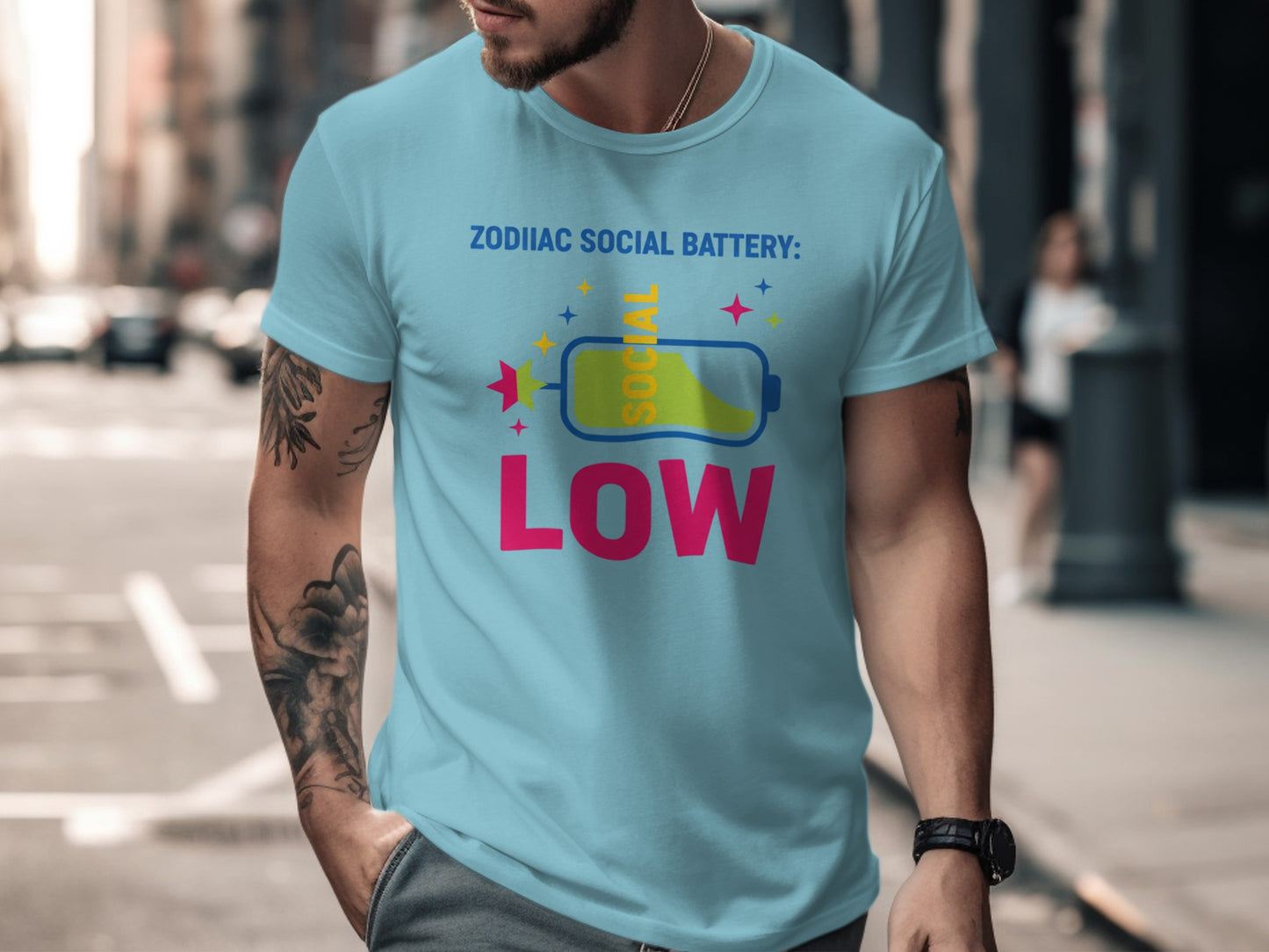 Zodiac Social Battery Low Graphic T-shirt