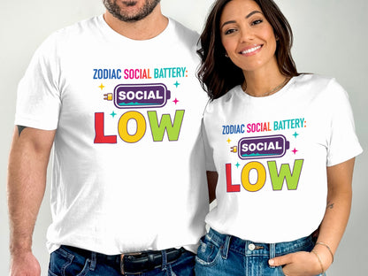 Zodiac Social Battery Social Low Graphic Tee